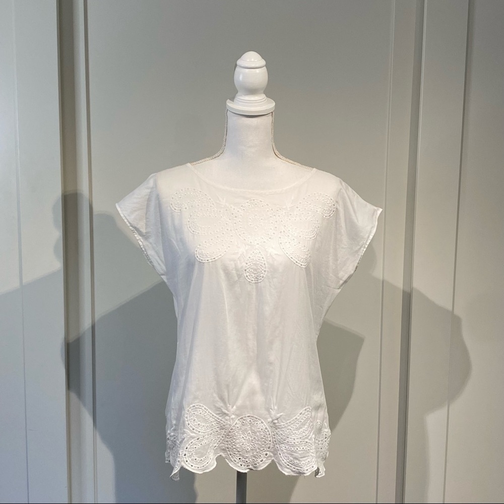 Banana republic white cotton top